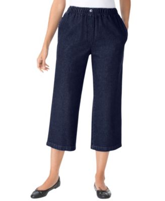 Women's Within 7-Day Elastic-Waist Pull-On Cotton Denim Capri Jeans