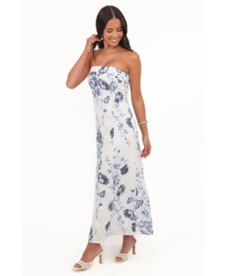 Women's Tamira Strapless Midi Dress - Blue Floral