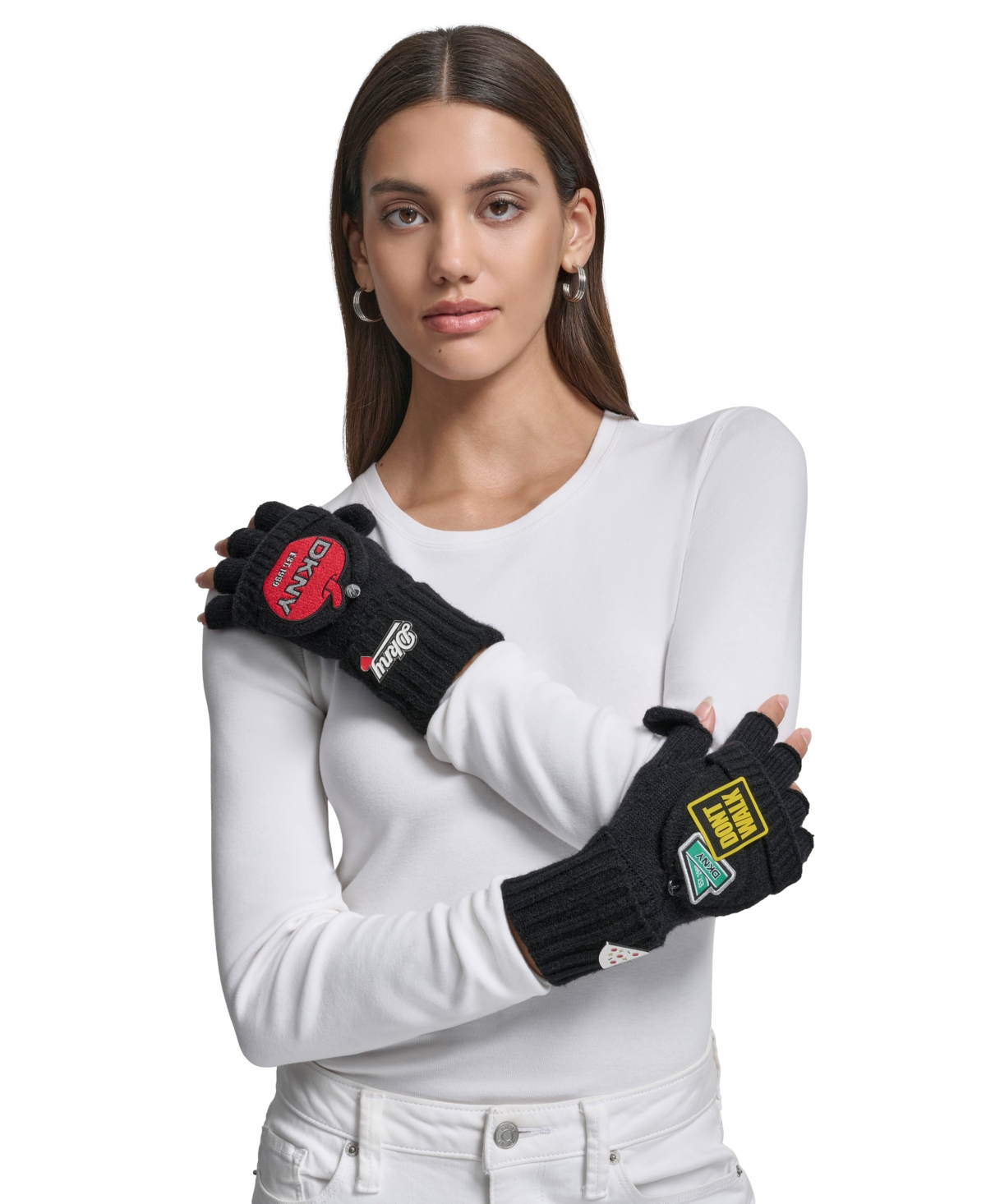 Dkny Women's Nyc Flip Top Gloves In Animal Print