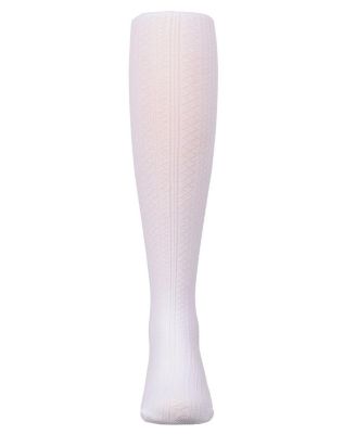 Girls Multi-Diamond Drop-Stitch Textured Cotton Rich Sweater Tights