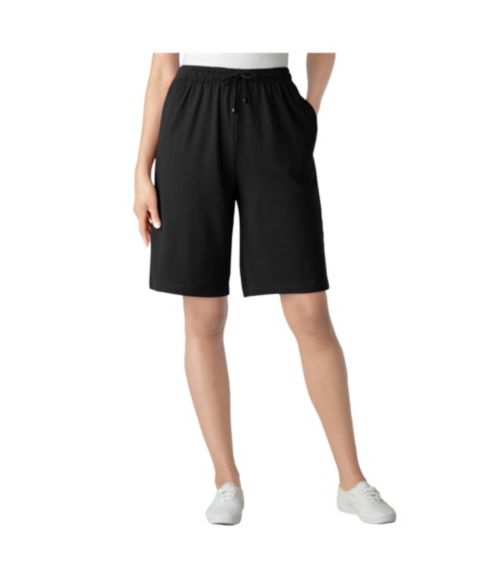 Женские шорты Woman Within Within Sport Knit Short, цвет: Чёрный