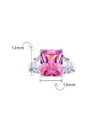 Art Deco Style Sterling Silver 8CTW Yellow CZ Rectangle Emerald Cut Cocktail Statement Ring Cubic Zirconia Baguette Stepped Side Stones