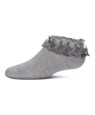 Little Girls Step and Shimmer Ruffle Anklet Socks
