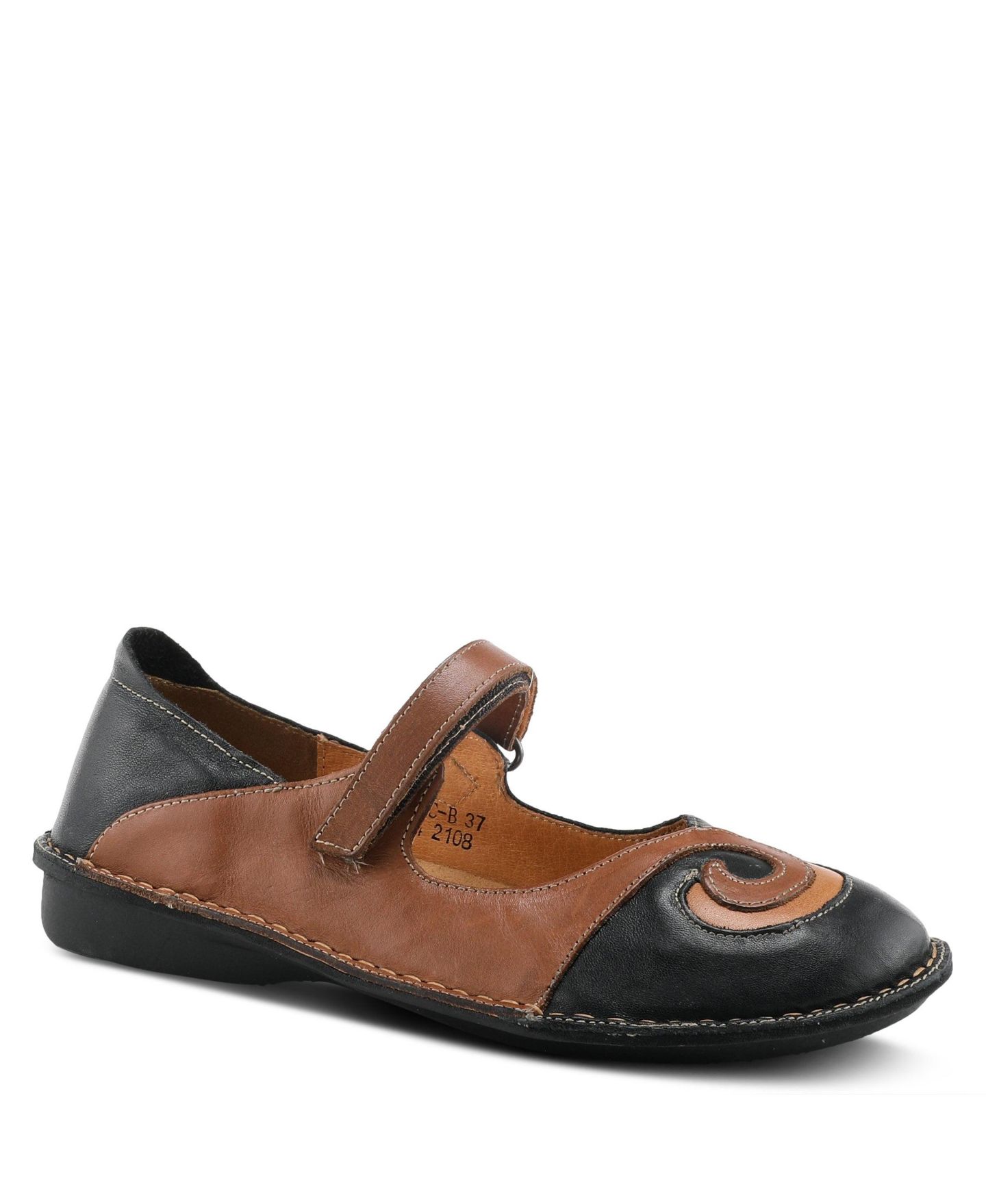 Женские балетки Spring Step Cosmic Mary Jane with Smooth Leather Upper, цвет: Чёрный — фото 1