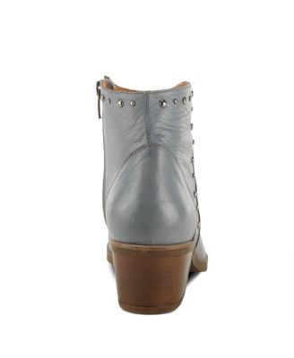 Wildwest Leather Western Bootie with Studded Detail and Inside Zipper