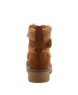 Namiko Suede and Sherpa Bootie with Faux Fur Lining and Lug Sole