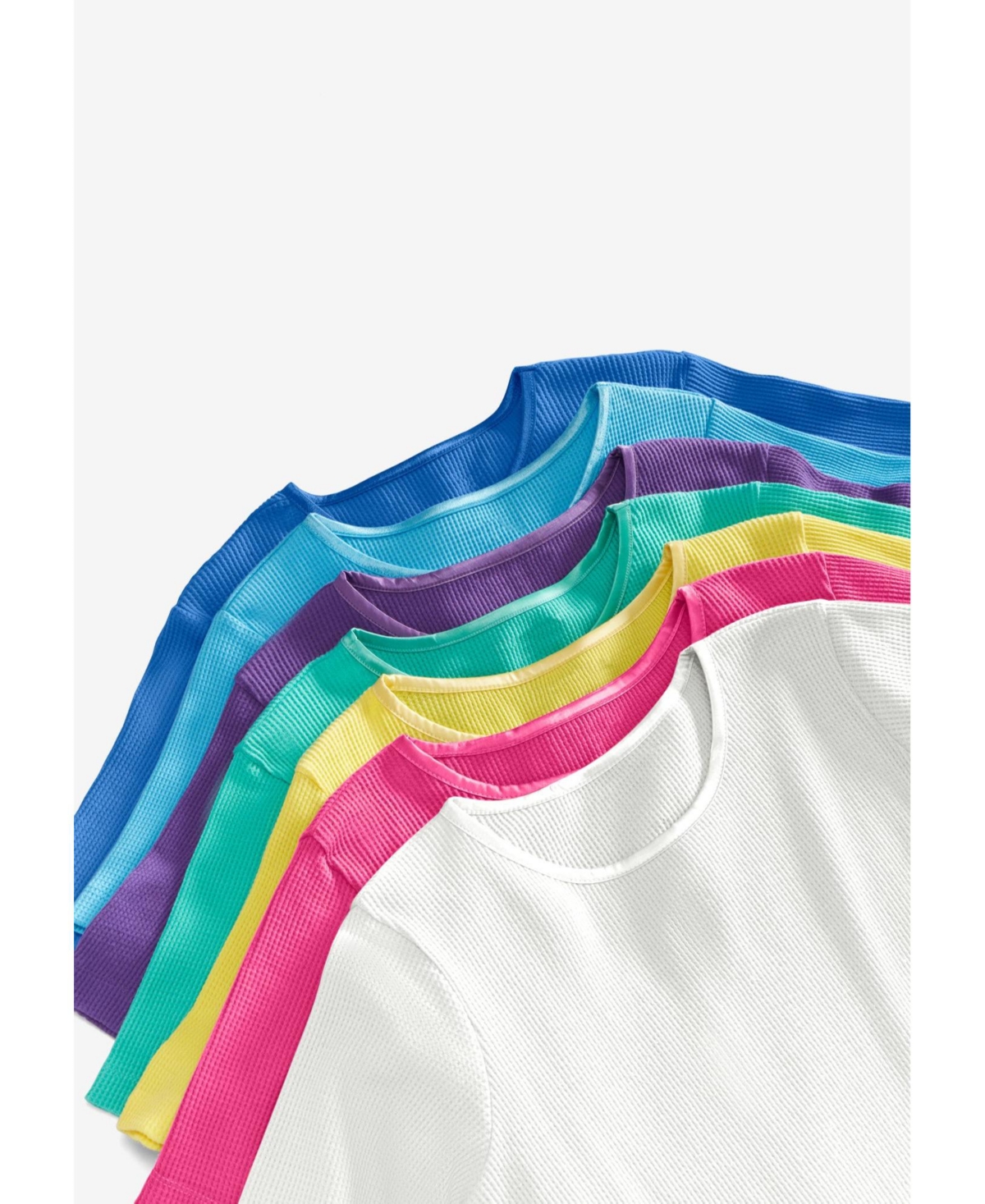 Woman Within Plus Waffle Thermal Satin Trim Tee