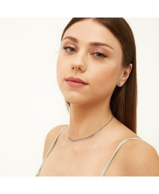 Multiple Star Sterling Silver Station Necklace