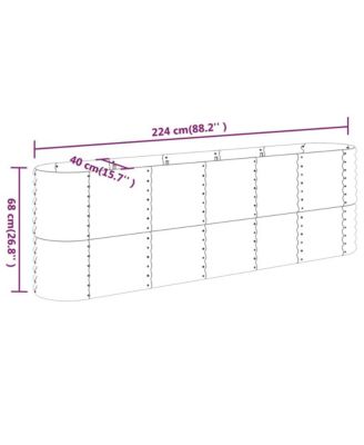 Garden Raised Bed Anthracite Powder-coated steel Large Durable