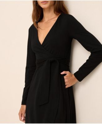 Women's Organic Cotton Fit & Flare Faux Wrap Dress