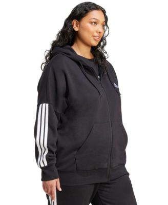 Plus Size Essentials 3-Stripes Full-Zip Fleece Hoodie