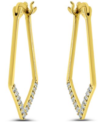 Cubic Zirconia Hoop Earrings (1/2 ct. t.w.) in 18K Gold Over Sterling Silver