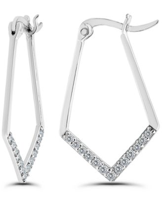 Cubic Zirconia Hoop Earrings (1/2 ct. t.w.) in 18K Gold Over Sterling Silver, Macy's Exclusive