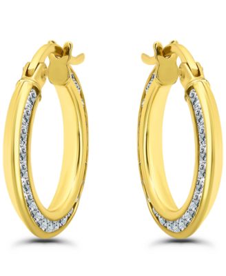 Cubic Zirconia Hoop Earrings (2 ct. t.w.) in 18K Gold Over Sterling Silver, Macy's Exclusive