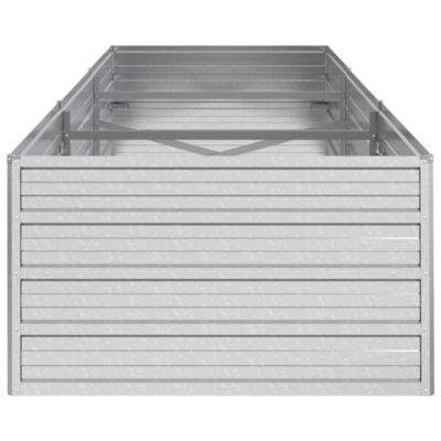 Garden Raised Bed Silver Galvanized Steel Large