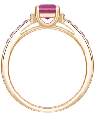 Gemstone and Diamond Ring (1/20 ct. t.w.) in 14K White Gold (also in 14K Gold)