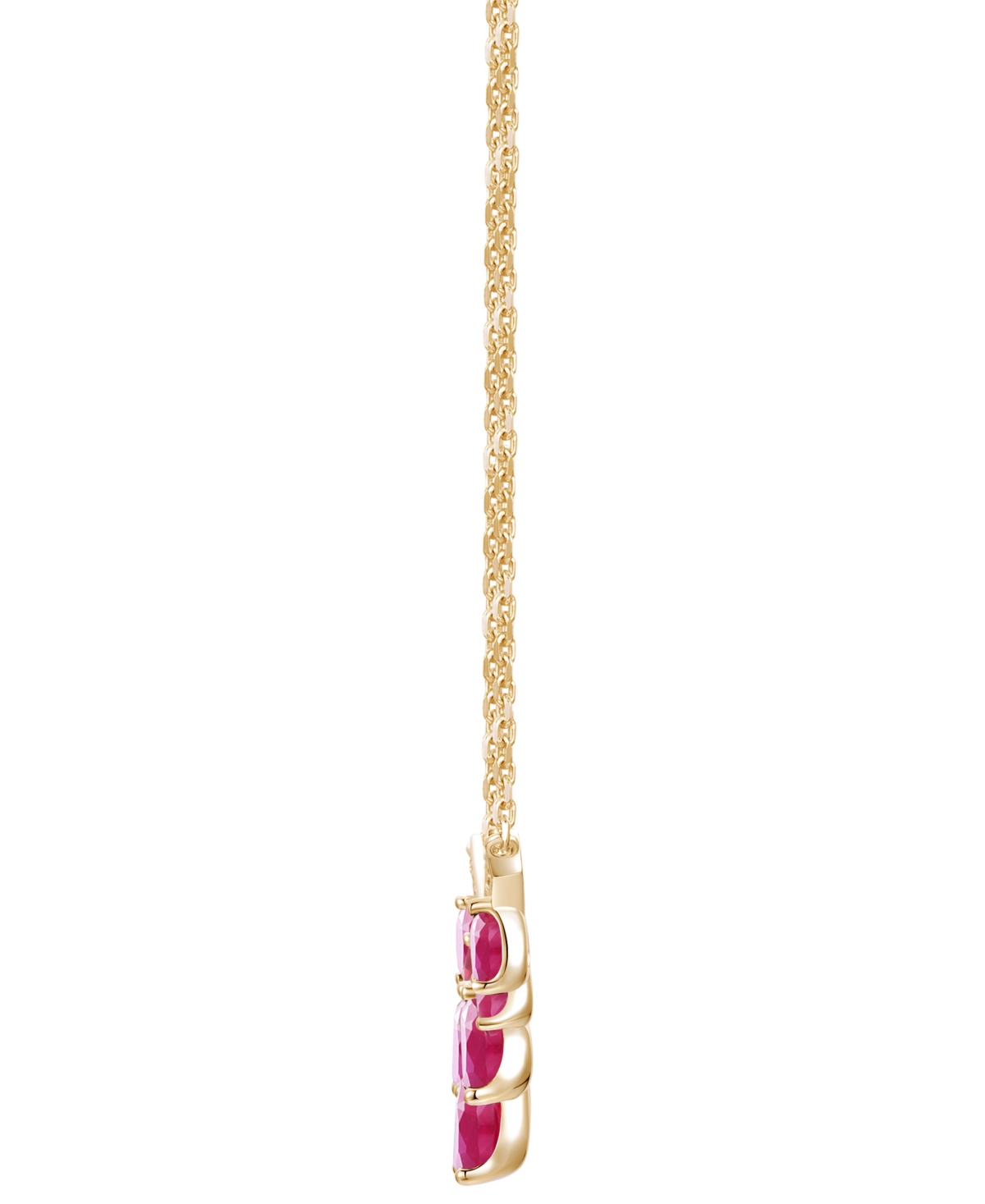 Macy's Gemstone And Diamond Necklace (1/3 Ct. T.w.) In 14k Gold And White Gold In Gold