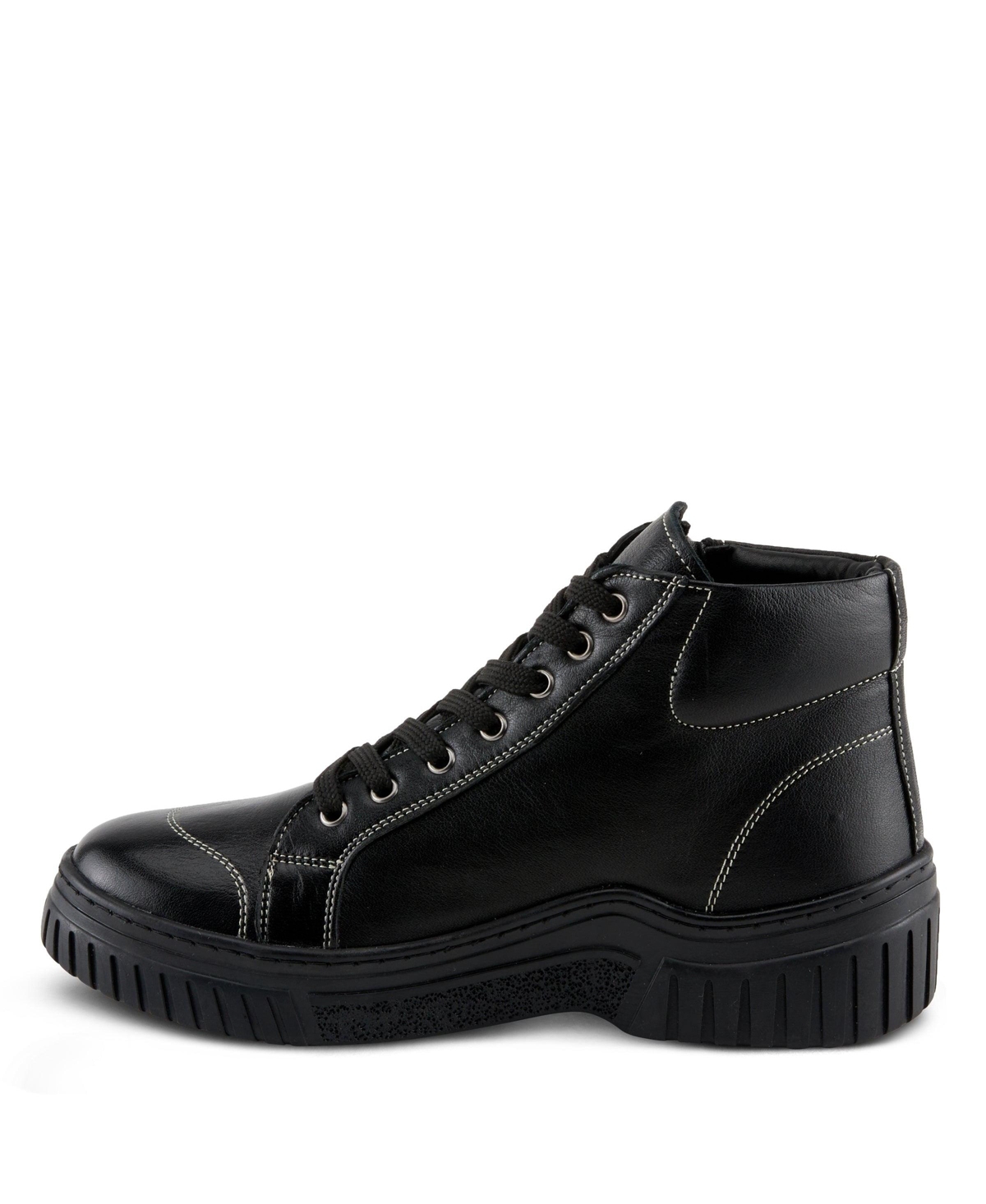 Spring Step Loeva Leather High-Top Sneaker Boot with Removable Insole and Zipper Access