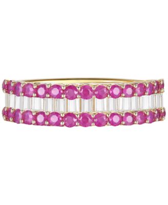 Gemstone and Diamond Ring (1/4 ct. t.w.) in 14K Gold (also in 14K White Gold)