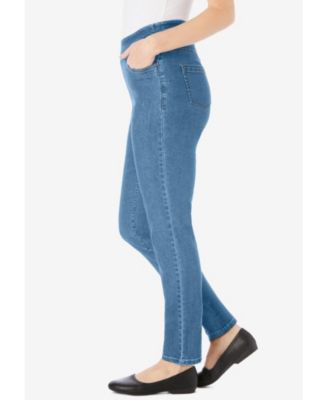 Women's Within Tall Flex-Fit Pull-On Straight-Leg Gap-Free Stretch Denim Jeans.