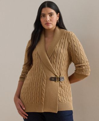 Lauren Ralph Lauren - Plus Size Long-Sleeve Buckled Sweater