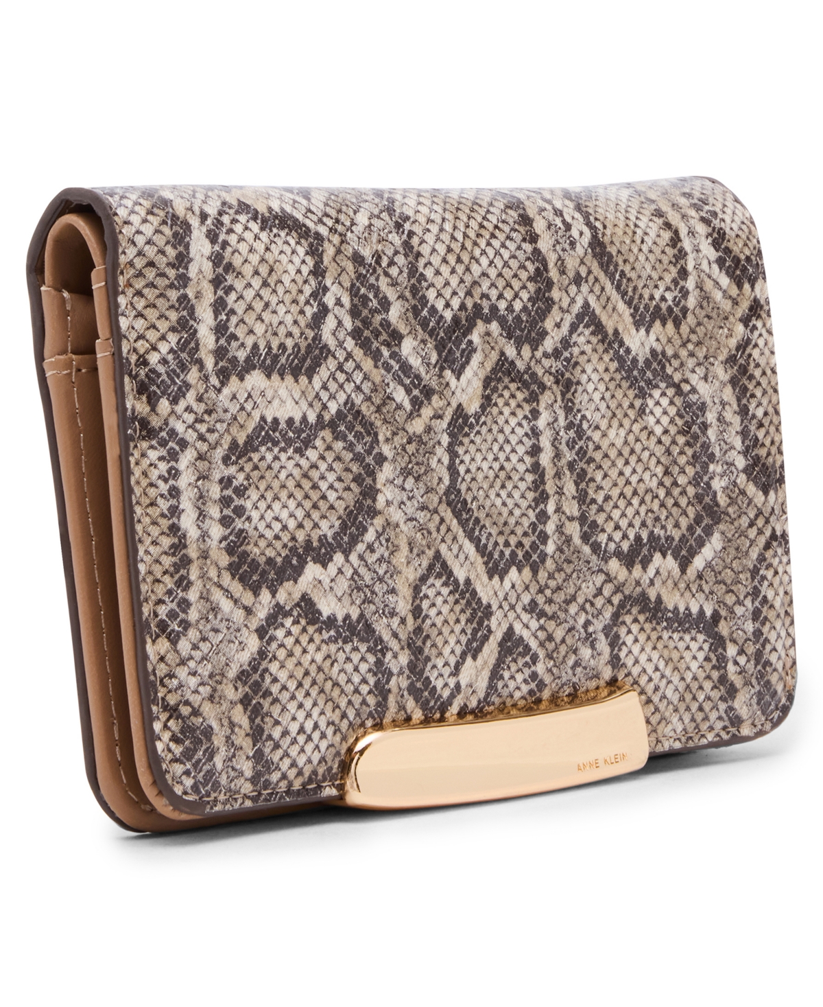 Anne Klein Snake Bifold Wallet In Brown