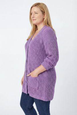 Women's Within Button-Front Shaker Cardigan Sweater
