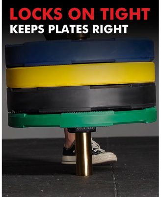 Barbell Clamps,2-Inch Olympic Barbell Clips with Anti-Slip TPR Lining and Quick Release for Home and Gym Use, (Red)