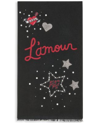 KARL LAGERFELD PARIS - Women's L'amour Embroidered Blanket Scarf