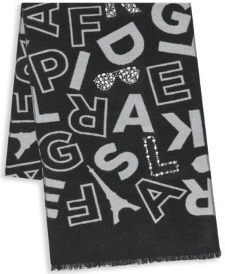 Women's Boxed 2-Piece Karl Jumble Muffler And Sequin Knit Beanie Gift Set