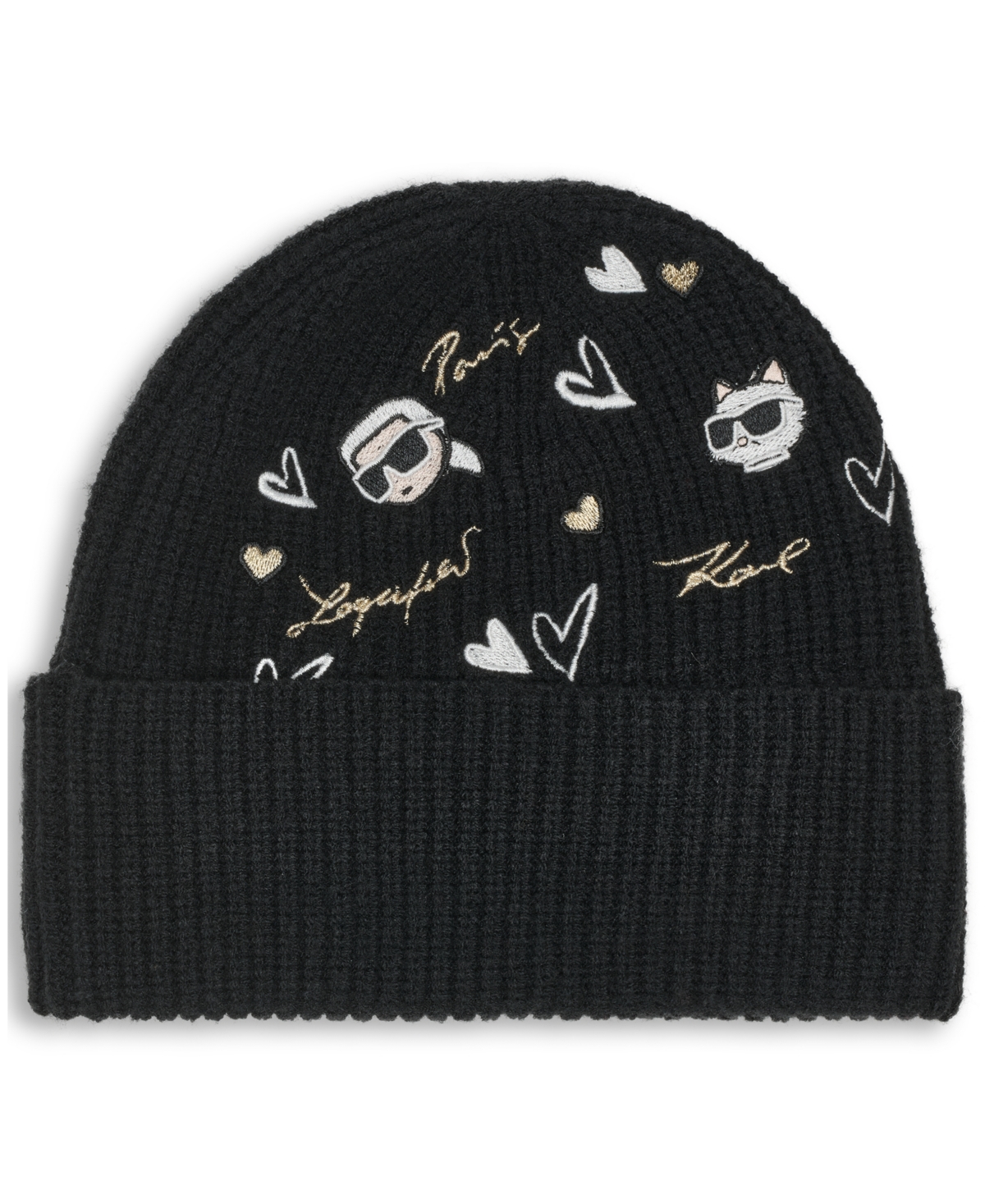 Karl Lagerfeld Paris Women's Embroidered Beanie