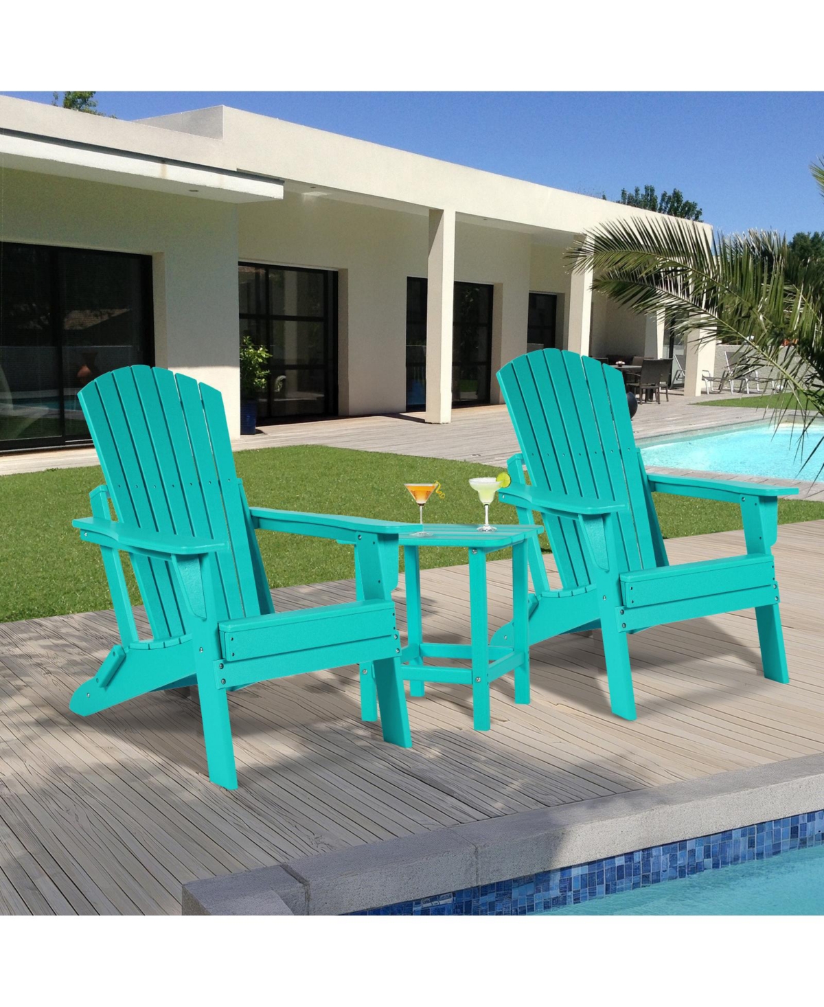 Aoodor Outdoor Folding Adirondack Chair - All-Weather Indoor/Outdoor Patio