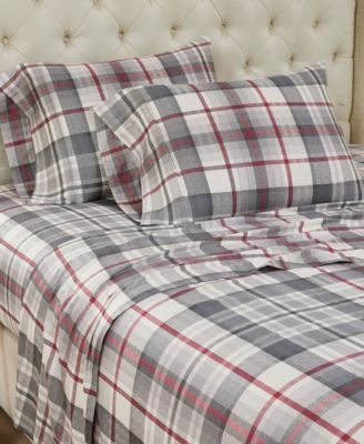 Highland Plaid Extra Deep Pocket 300-Thread Count 4-Pc. Sheet Set, Full