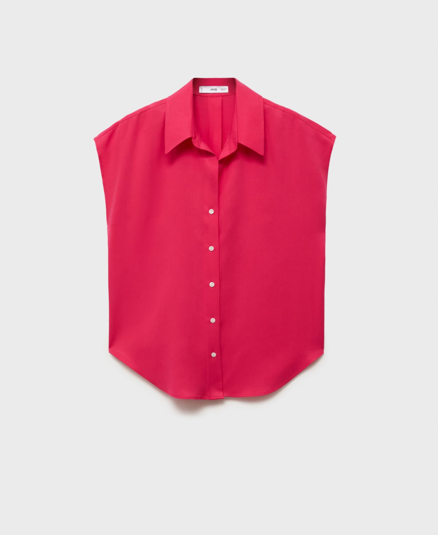 Женская рубашка Mango Lyocell Sleeveless, цвет: Клубничный — фото 8