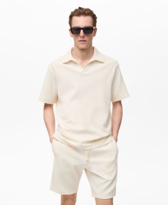 MANGO - Men's Regular-Fit Textured Polo Shirt