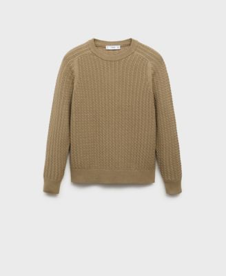 Men's Cotton Braided Sweater