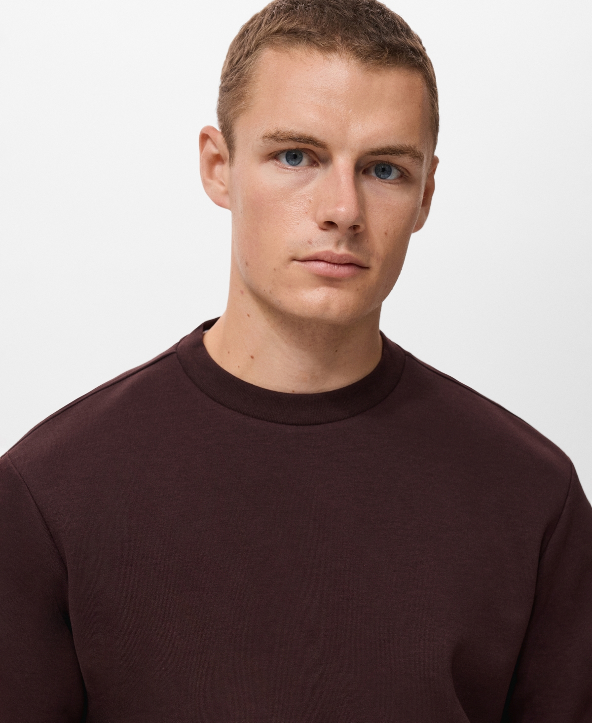 Mango Men's Regular-fit Cotton Sweatshirt In Burgundy