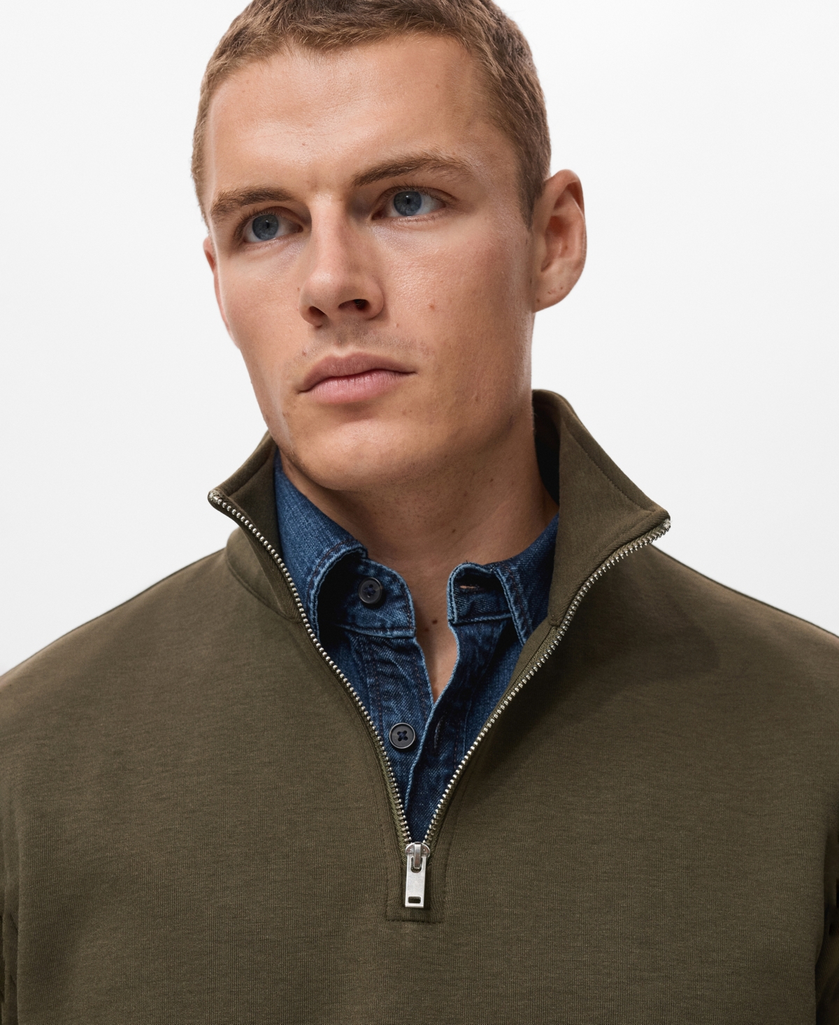 Mango Men's Regular-fit Cotton Sweatshirt In Green
