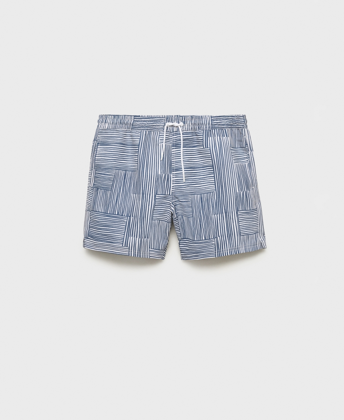 Mango Men's Multi-striped Swimsuit In Blue