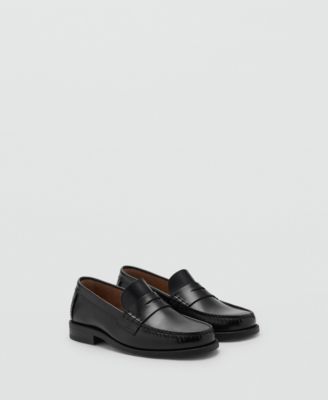 MANGO - Men's Aged-Leather Loafers