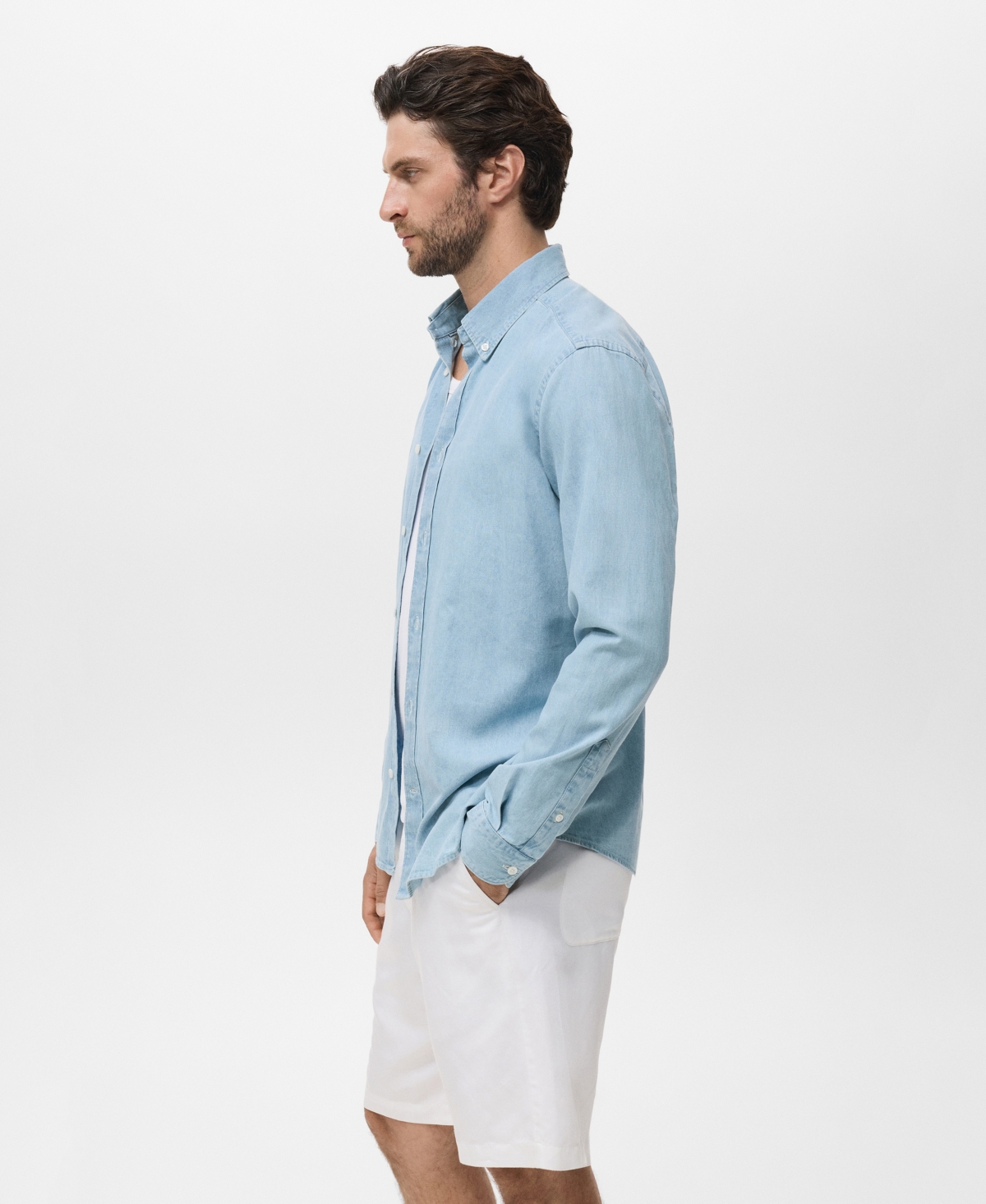 Mango Men's Regular Fit Denim Shirt In Multi