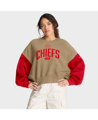 Nike - Women's Tan Kansas City Chiefs Oversized Rewind Pullover Sweatshirt