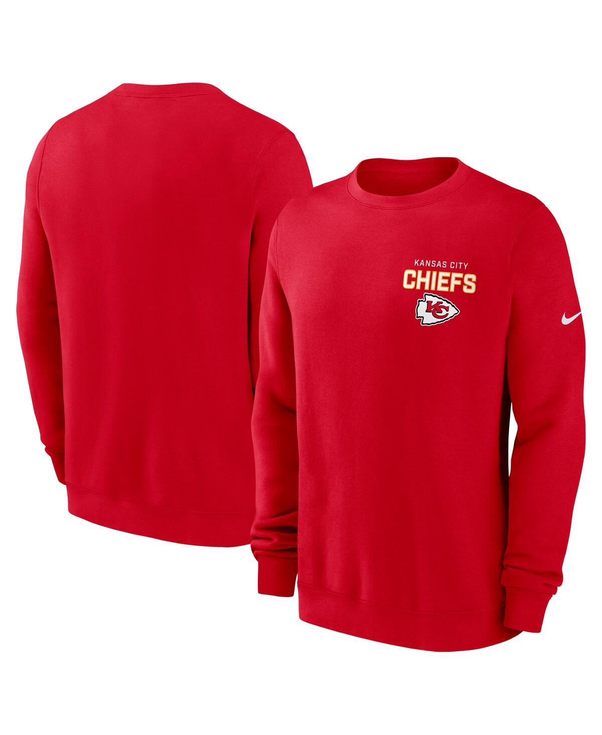 Nike Men's Red Kansas City Chiefs Primetime Club Fleece Pullover Sweatshirt In Red