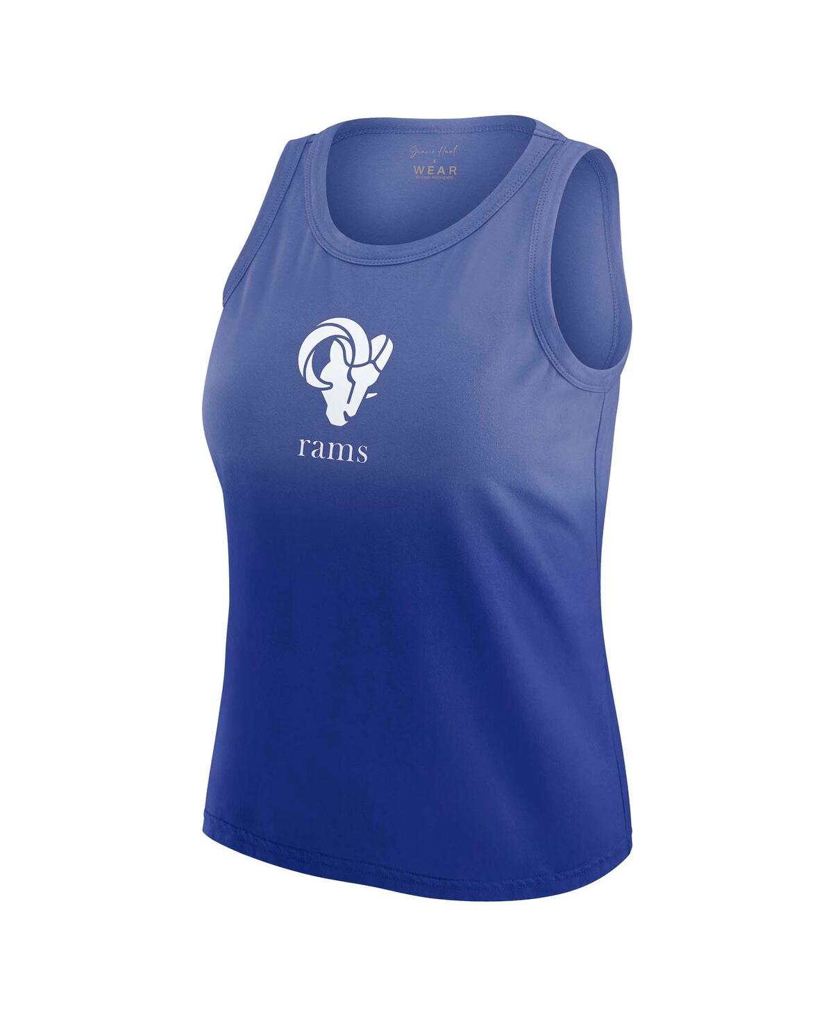 Wear By Erin Andrews X Gracie Women's Royal Los Angeles Rams Ombre Tank Top In Blue