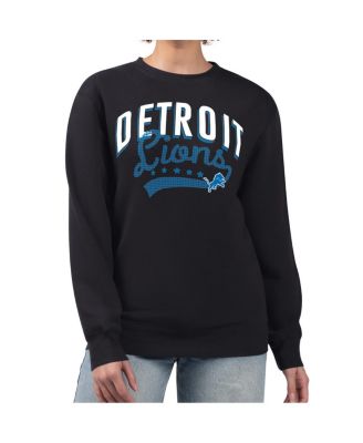 G-III 4Her by Carl Banks - Women's Black Detroit Lions Filigree Logo Graphic Fleece Pullover Sweatshirt