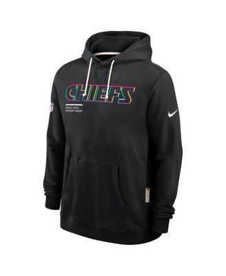 Men's Black Kansas City Chiefs Tall 2025 NFL Crucial Catch Sideline Standard Issue Dri-FIT Hoodie
