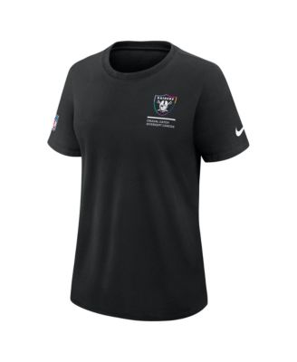 Women's Black Las Vegas Raiders 2025 NFL Crucial Catch Tri-Blend Dri-FIT T-Shirt