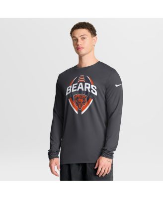 Nike - Men's Anthracite Chicago Bears Primetime Legend Icon Performance Long Sleeve T-Shirt