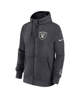 Men's Anthracite Las Vegas Raiders Primetime Club Full-Zip Hoodie
