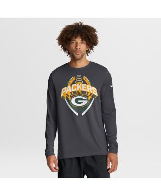 Nike - Men's Anthracite Green Bay Packers Primetime Legend Icon Performance Long Sleeve T-Shirt